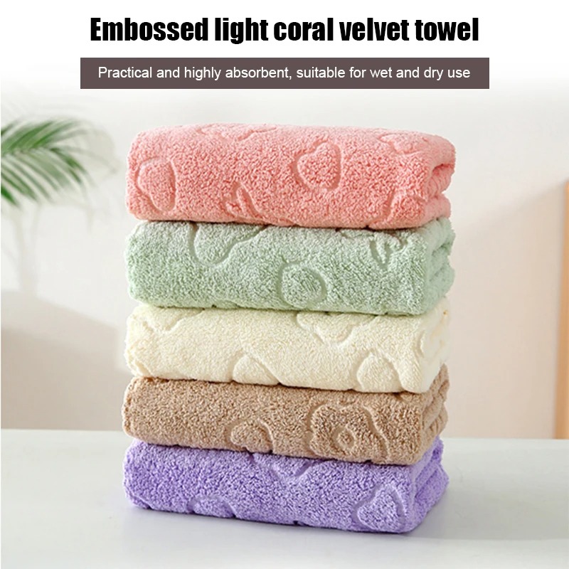 Zara Home Bathroom Accessories - 5-Piece Set Soft Absorbent Coral Fleece