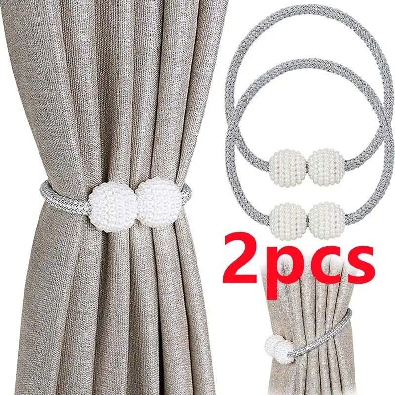 Home Goods Bathroom - 1/2PCS Pearl Magnetic Curtain Clip Curtain