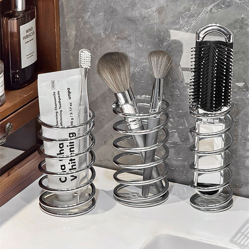 Zara Home Bathroom Accessories - Stainless Steel Toothbrush Holder Spring Shaped