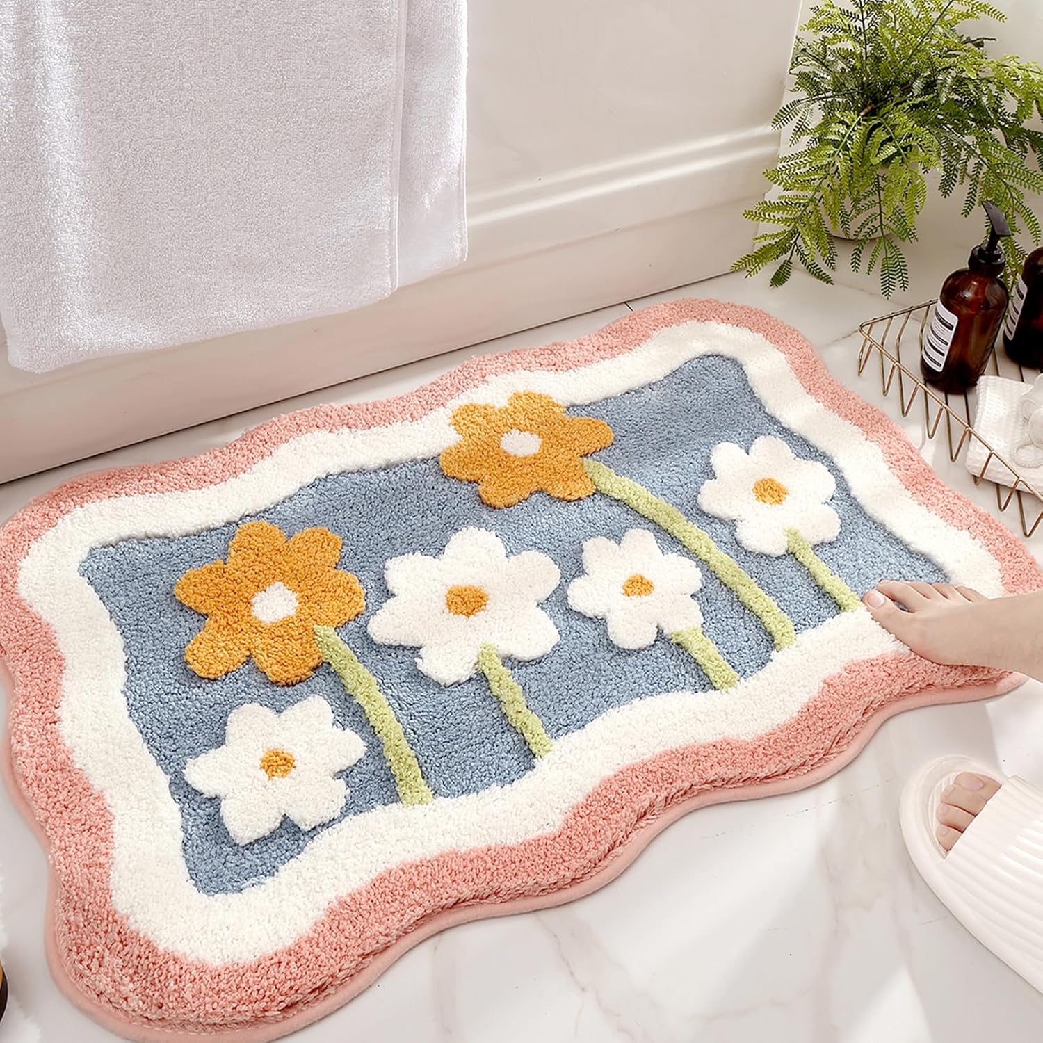 Home Bathroom Tub - Bath Mat Non Slip Soft Faux