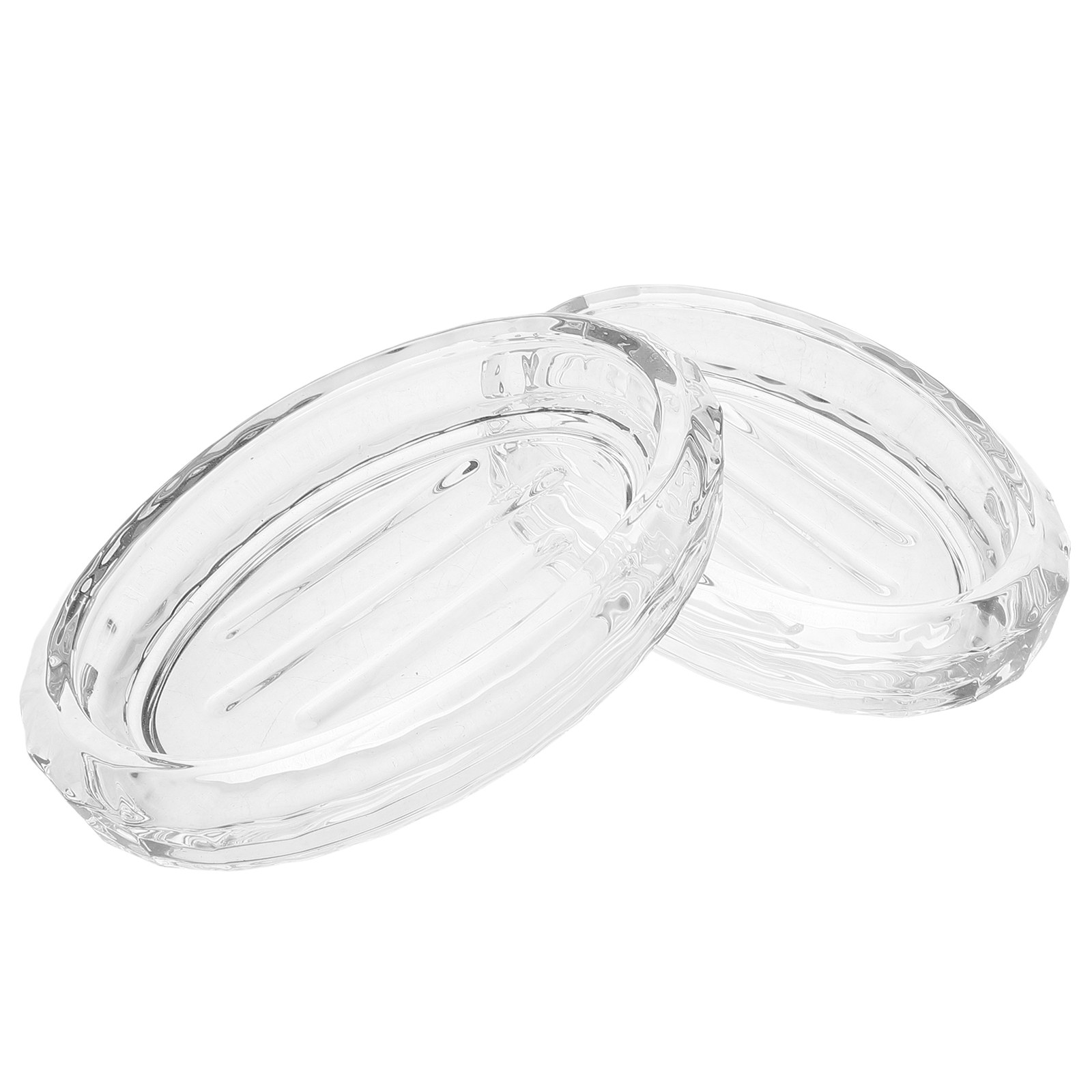 Glass Soap Dish - 2Pcs Transparent Glass Soap Dish Oval