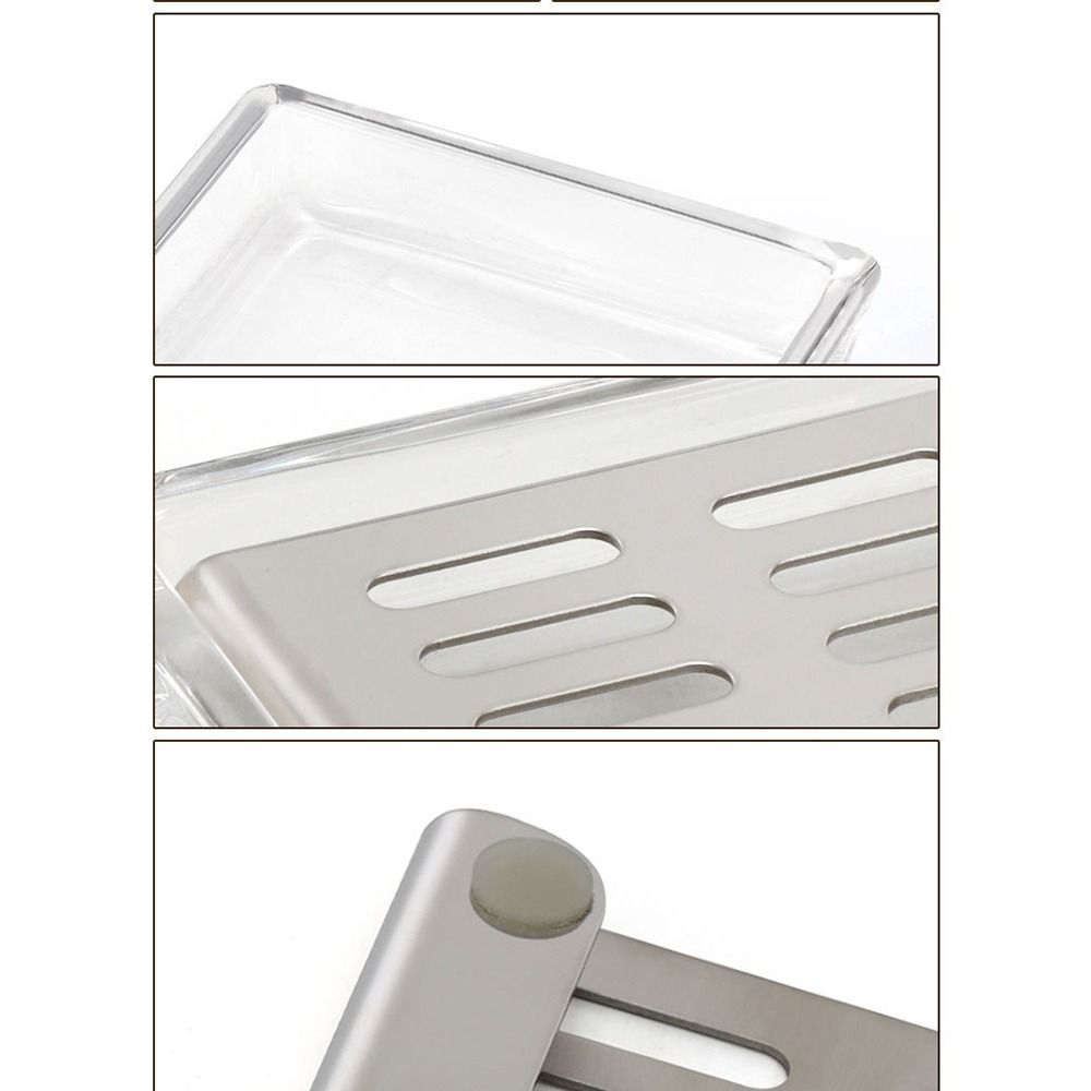 Glass Soap Dish - High-end Stainless Steel Glass Soap Dish