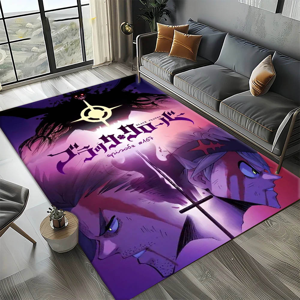 Home Bathroom Carpet - Cartoon Anime B-Black H-Hot Clover Carpet