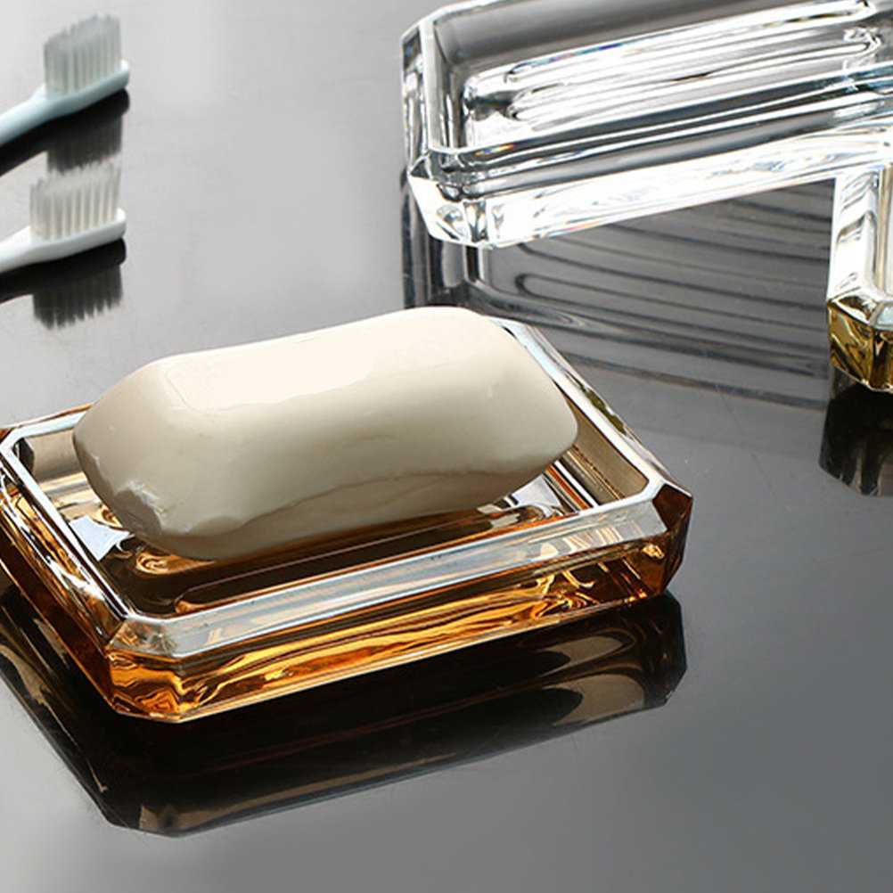Glass Soap Dish - Decorative Soap Dish Premium Glass Material
