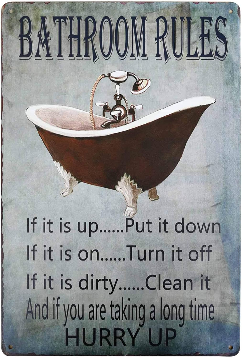 Home Bathroom Tub - PXIYOU Rustic Bathroom Rules Tub Icon