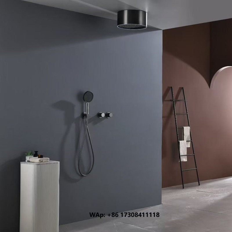 Shower Head Rain - Matte Black LED Light Shower Faucet