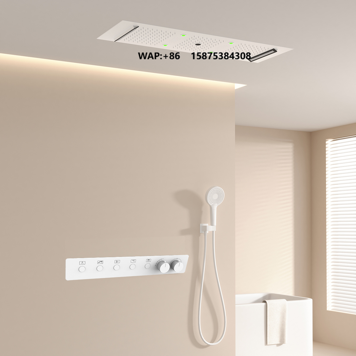 Shower Head Rain - Luxury White 300*900mm Music Led Rain