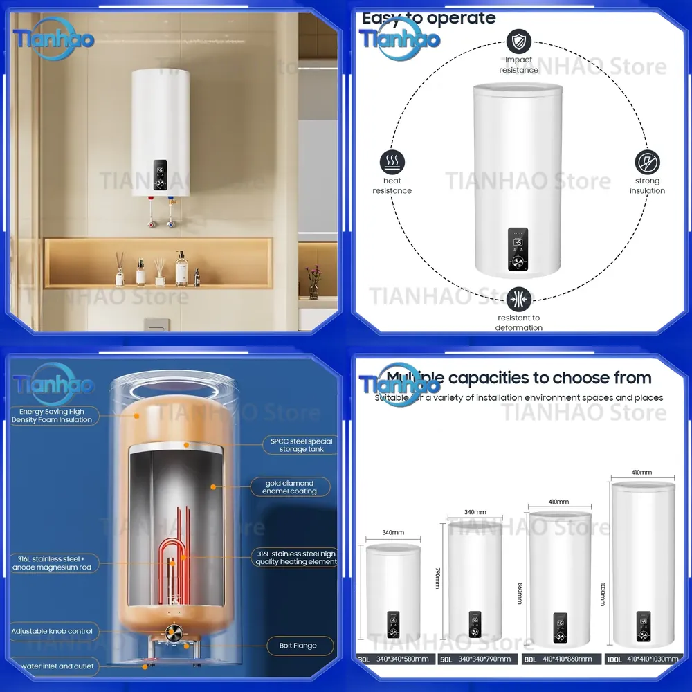Home Bathroom Geyser - 30L 50L 80L 100L 2200W Electric