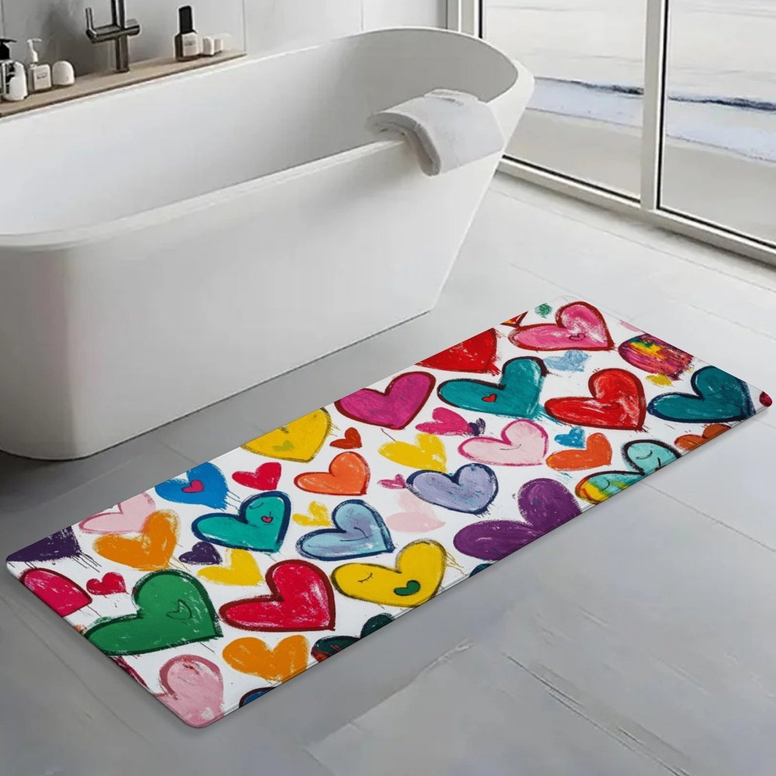 Crayon Graffiti Colorful Heart - đánh giá và giá Home Bathroom Tub
