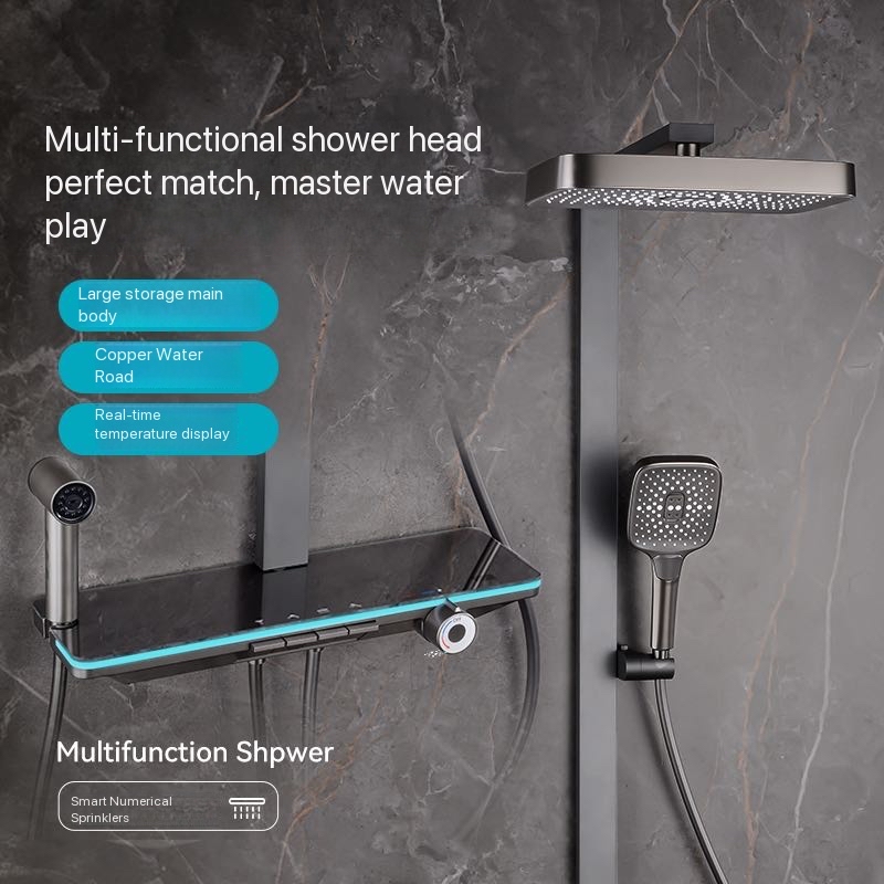 Gray Piano Button Ambient Ligh - đánh giá và giá Shower Head Rain
