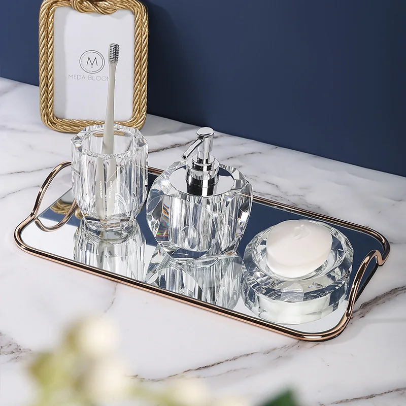 Bathroom Set Crystal Glass Liq - đánh giá và giá Glass Soap Dish