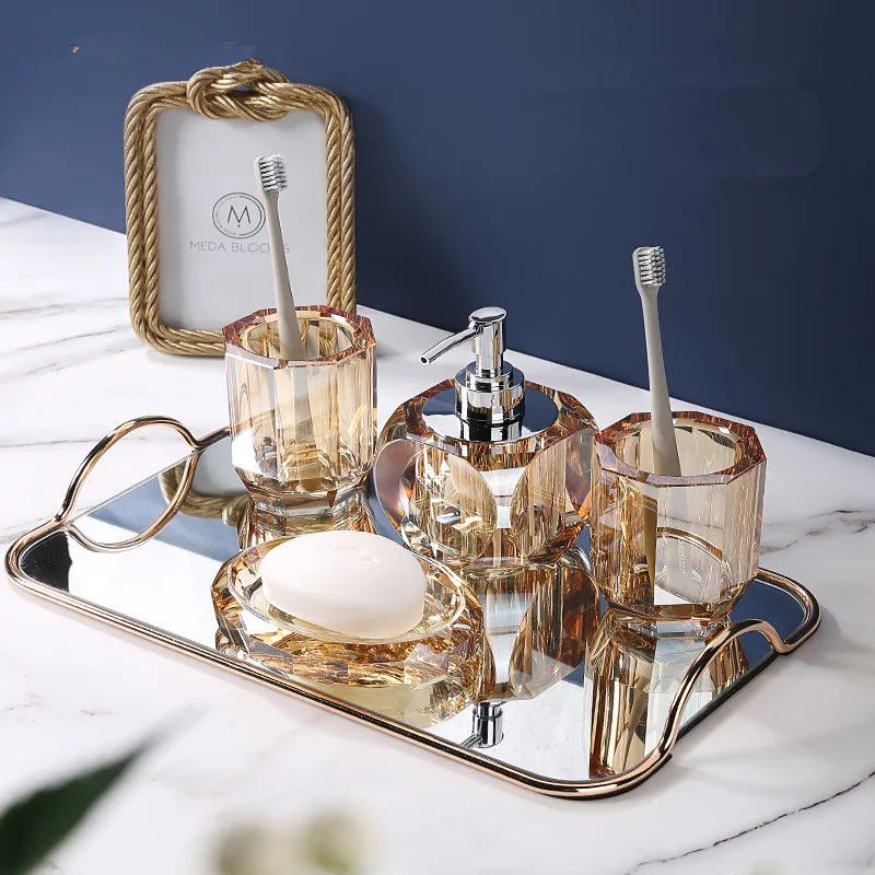 Bathroom Set Crystal Glass Liq - đánh giá và giá Glass Soap Dish