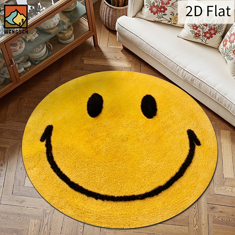 2D Round Flannel Rug Smiley Fa - đánh giá và giá Home Bathroom Carpet