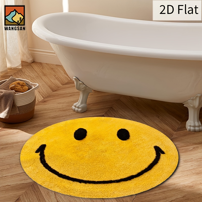 2D Round Flannel Rug Smiley Fa - đánh giá và giá Home Bathroom Carpet