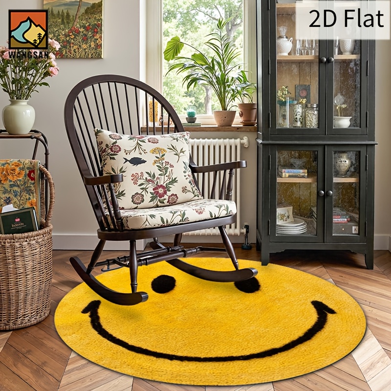 2D Round Flannel Rug Smiley Fa - đánh giá và giá Home Bathroom Carpet