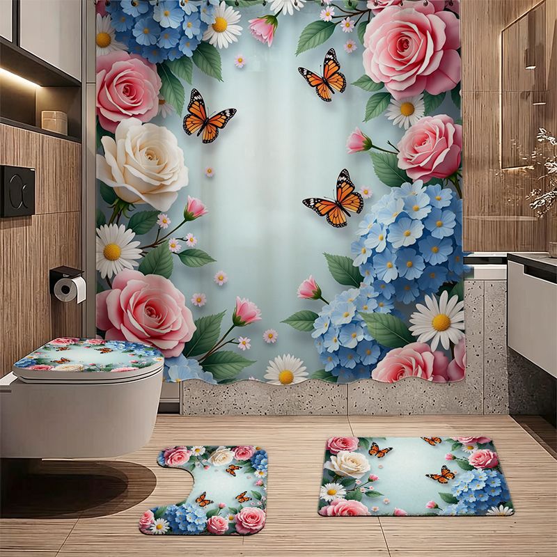 Rose Hydrangea Butterfly Borde - đánh giá và giá Home Bathroom Remodel