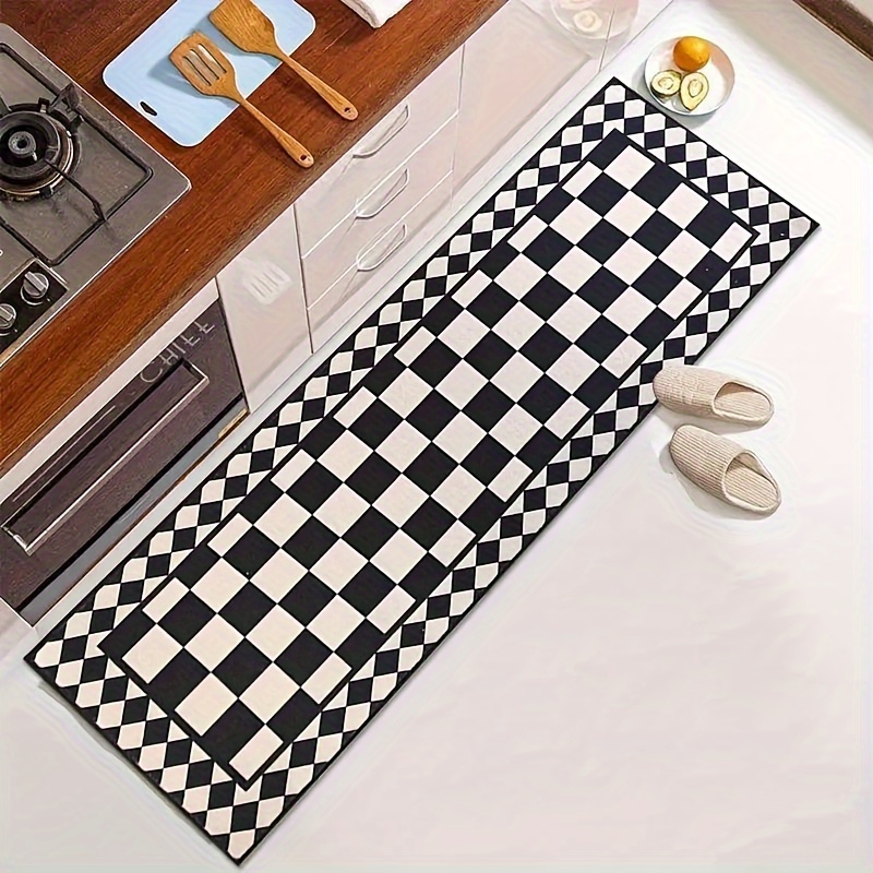 VIKAMA Black White Checkered A - đánh giá và giá Home Bathroom Carpet