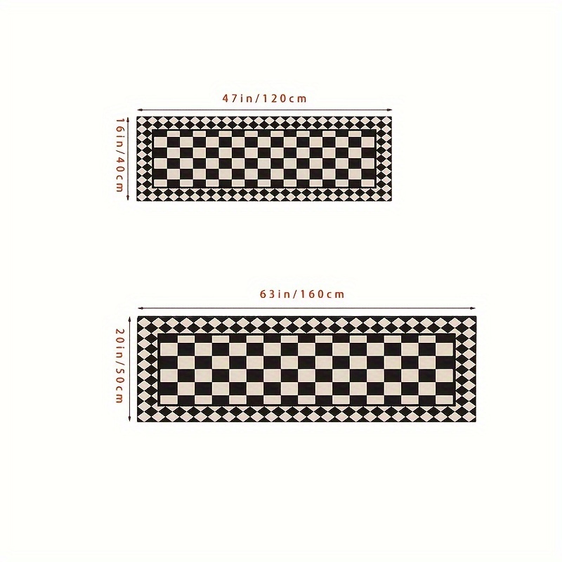 VIKAMA Black White Checkered A - đánh giá và giá Home Bathroom Carpet