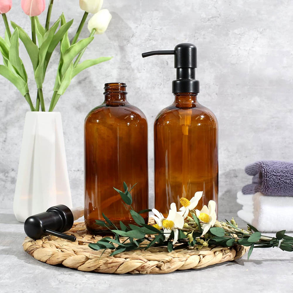 Amber Glass Soap Dispenser, 2  - đánh giá và giá Zara Home Bathroom Accessories