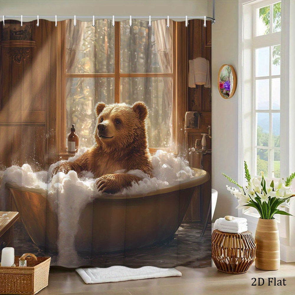 Bear Shower Curtain Featuring  - đánh giá và giá Home Bathroom Tub
