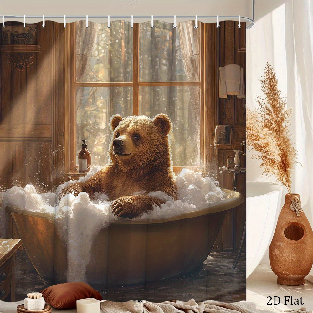 Bear Shower Curtain Featuring  - đánh giá và giá Home Bathroom Tub