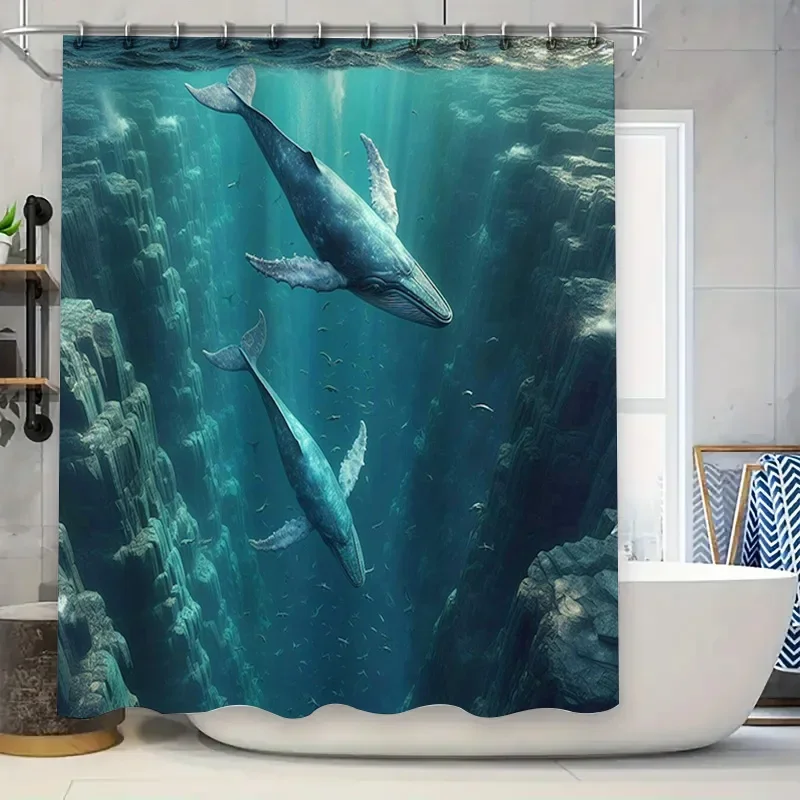 3D Printed Whale Shower Curtai - đánh giá và giá Home Bathroom Remodel