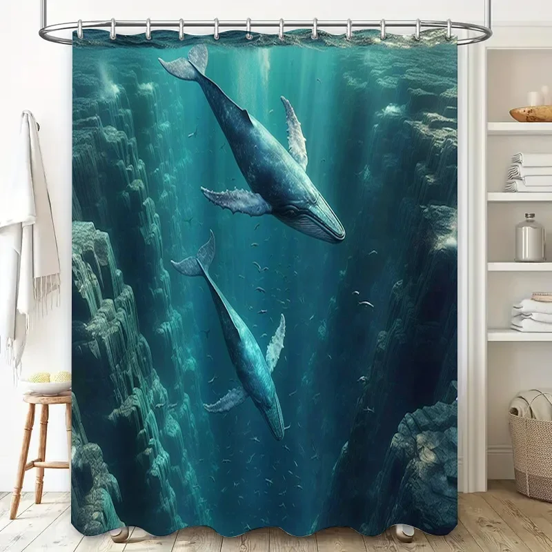 3D Printed Whale Shower Curtai - đánh giá và giá Home Bathroom Remodel