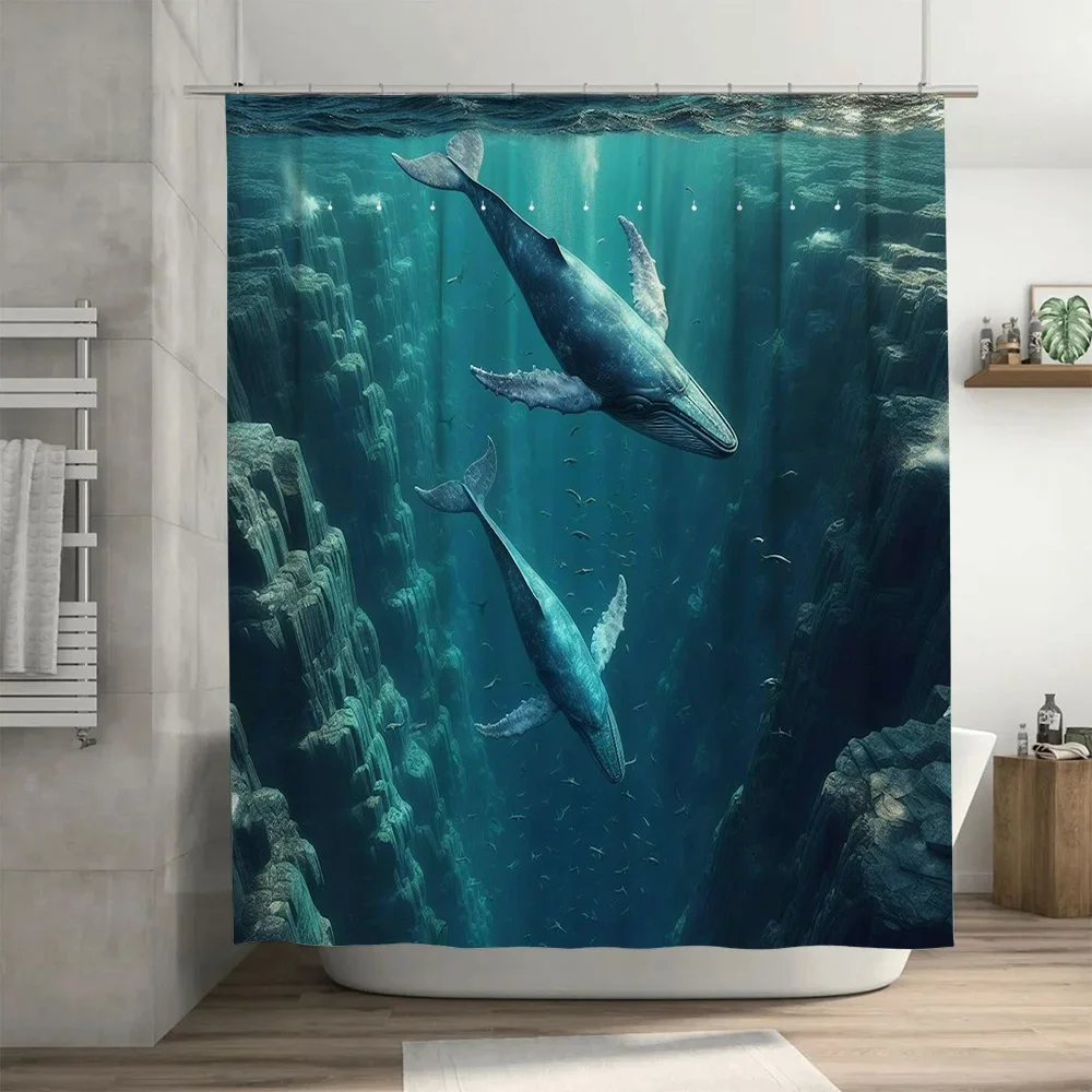 3D Printed Whale Shower Curtai - đánh giá và giá Home Bathroom Remodel
