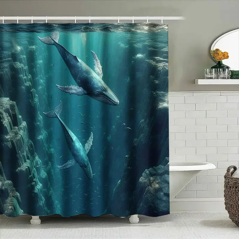 3D Printed Whale Shower Curtai - đánh giá và giá Home Bathroom Remodel