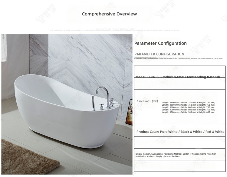 Freestanding Acrylic Bathtub,  - đánh giá và giá Home Bathroom Tub
