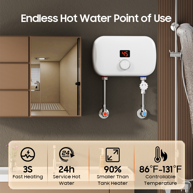 Home Mini 5000W 5500kW Tankles - đánh giá và giá Home Bathroom Geyser